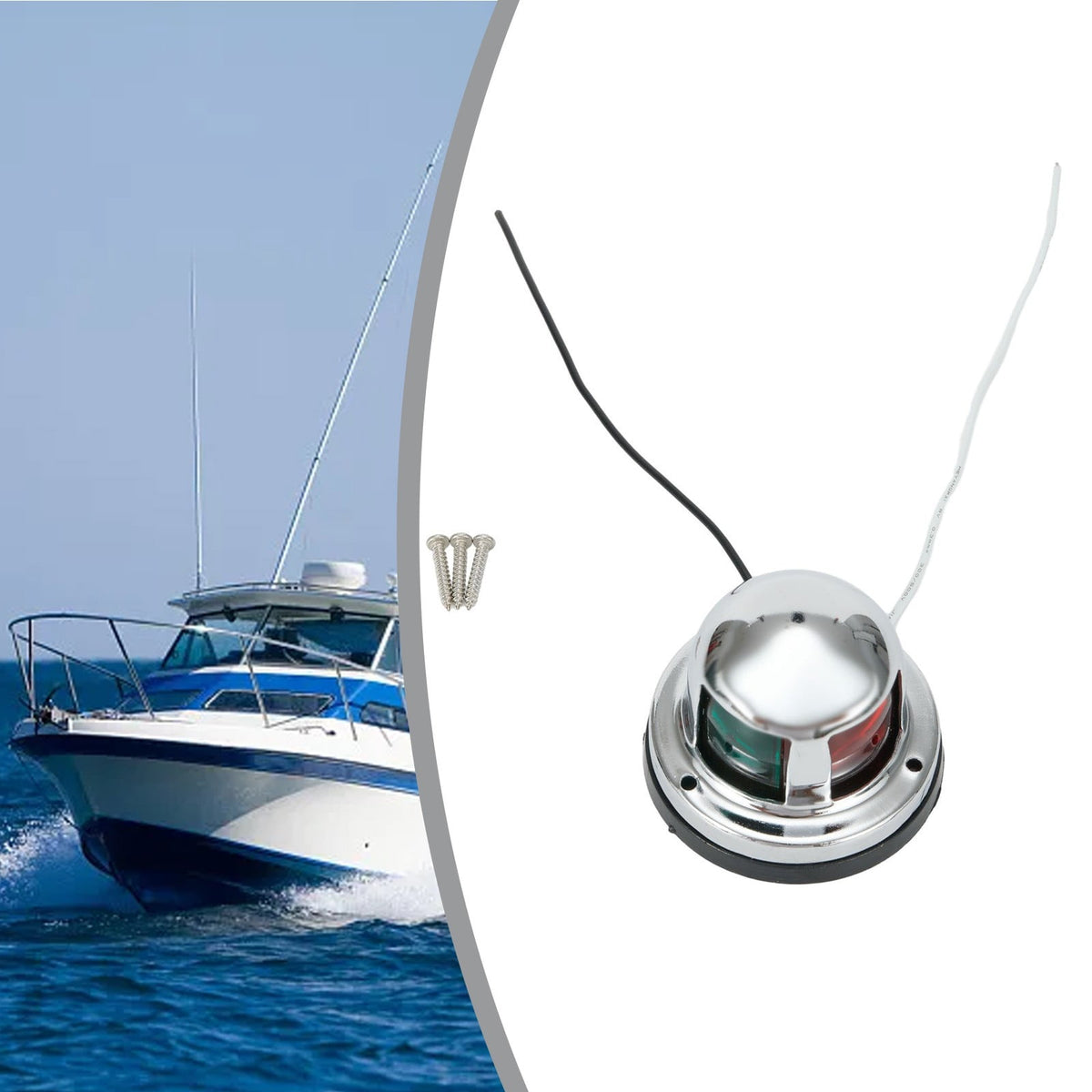 12V Led Marine Navigation Light 2 In 1 Bow Light For Boats Yachts Pontoons Stainless Steel Waterproof Ip65 Red Green Boat Light