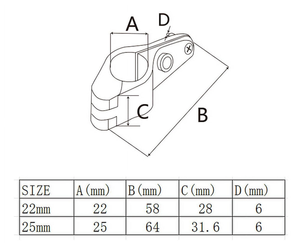 316 Stainless Steel Bimini Top Hinged Jaw Slide Rail Mount For 1 Inch Marine Tubing Accessories Boat Hardware 22Mm 25Mm 25Mm 22 mm