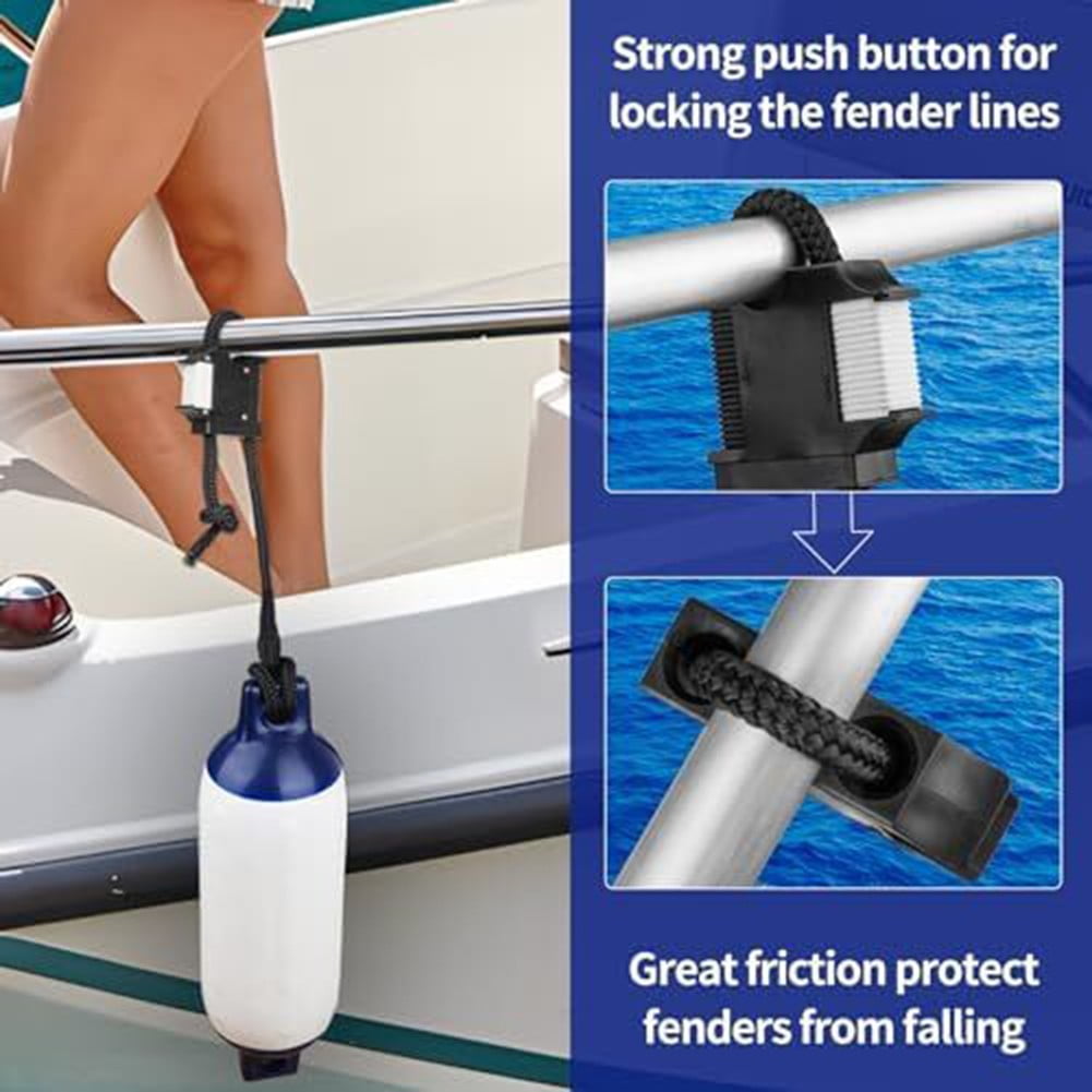 Boat Rail And Cleat Clip Hanger Black White Quick Connect Release For Marine Deck Hardware Abs Material Boat Accessories Fender Adjuster Black