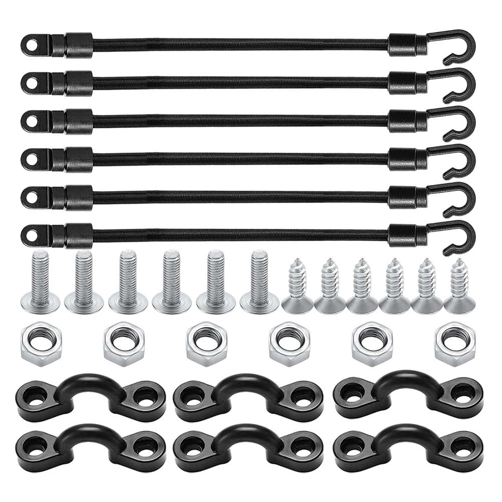 6 Set 18 Inch Fishing Rod Straps for Boat Deck Fishing Rod Tie Down for Kayak 4#