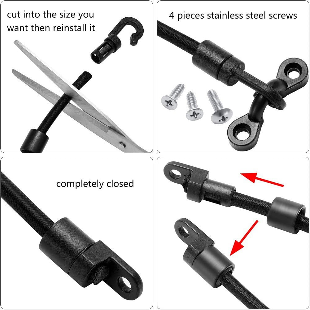6 Set 18 Inch Fishing Rod Straps for Boat Deck Fishing Rod Tie Down for Kayak 4#