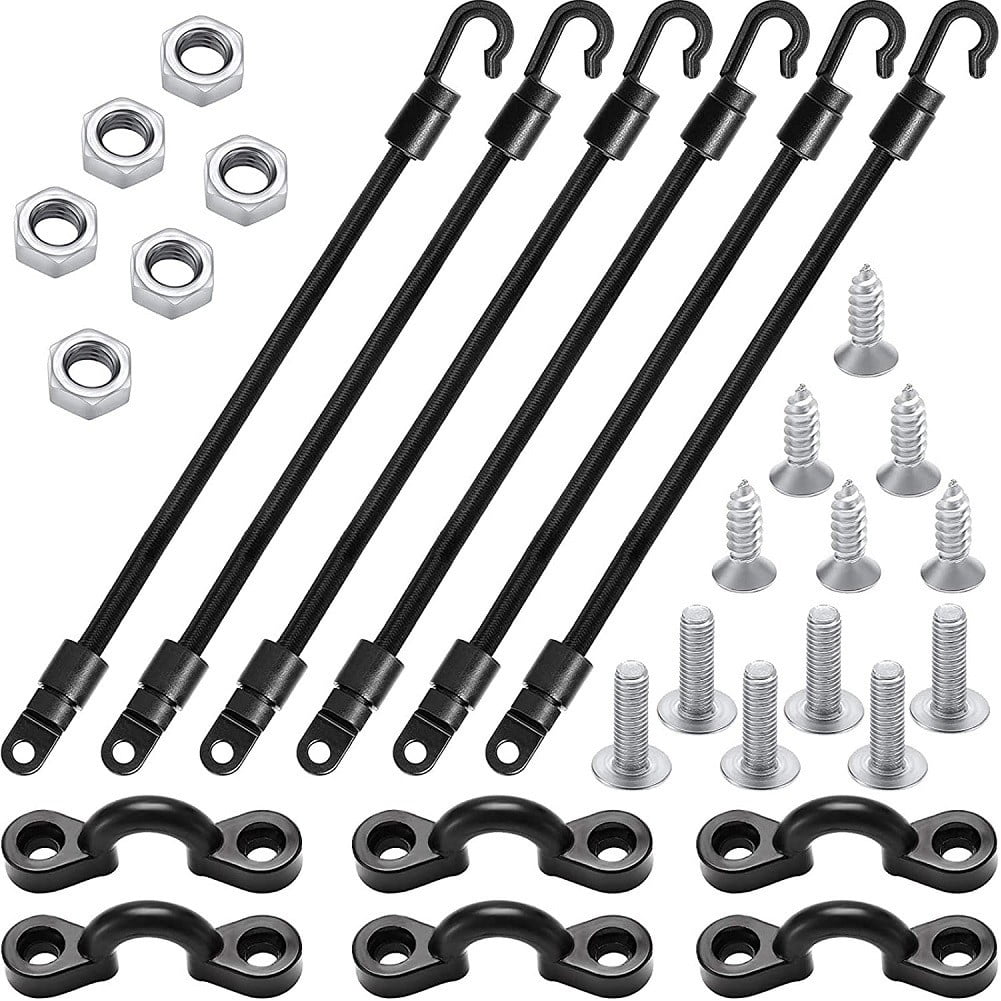 6 Set 18 Inch Fishing Rod Straps for Boat Deck Fishing Rod Tie Down for Kayak 4#