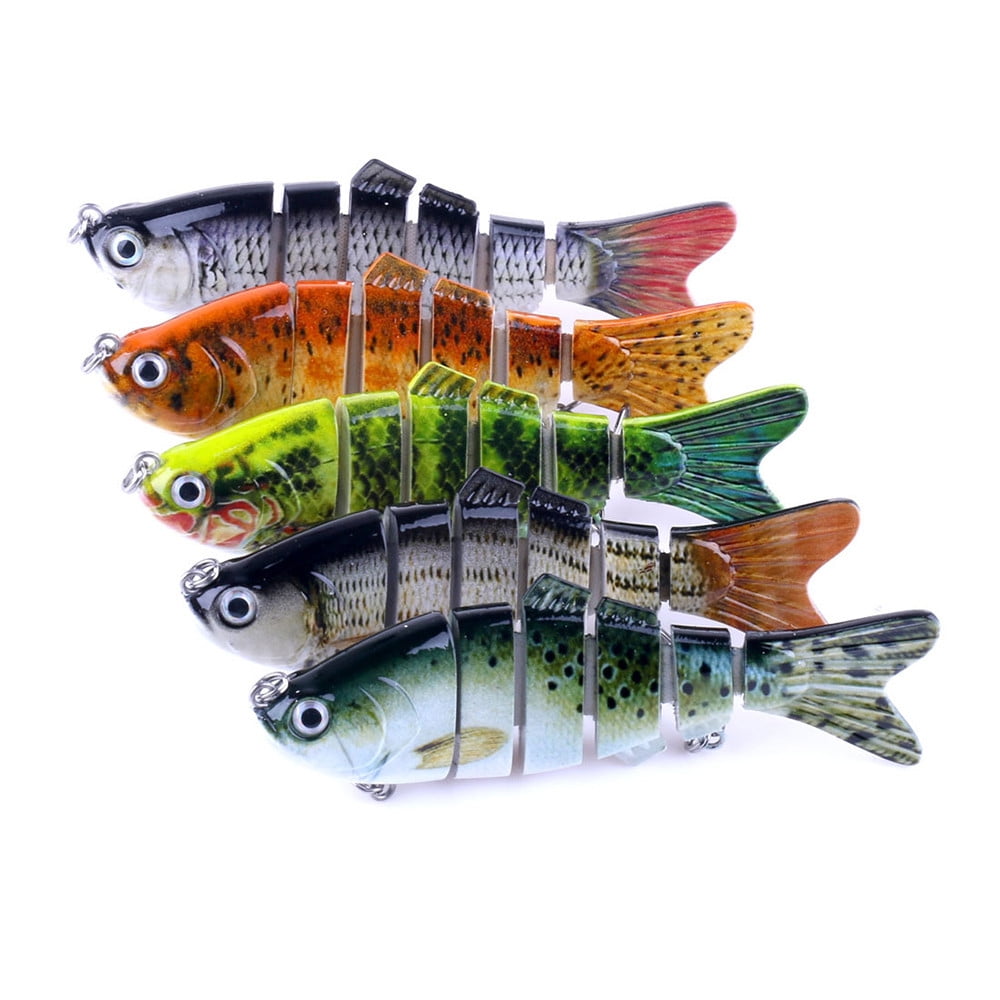 6 Segment Swimbait Fishing Lure, Jointed Hard Bait with Realistic Action for Freshwater Bass Trout and Predator Fishing