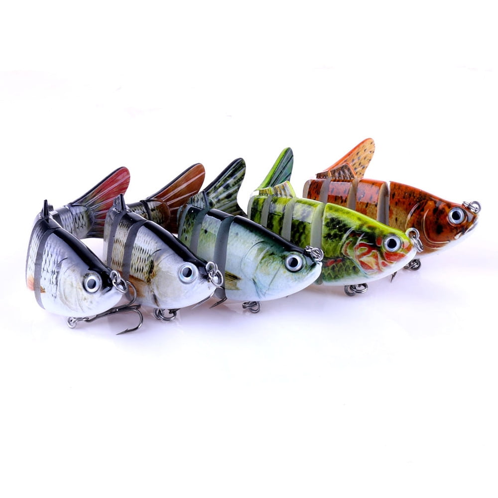 6 Segment Swimbait Fishing Lure, Jointed Hard Bait with Realistic Action for Freshwater Bass Trout and Predator Fishing
