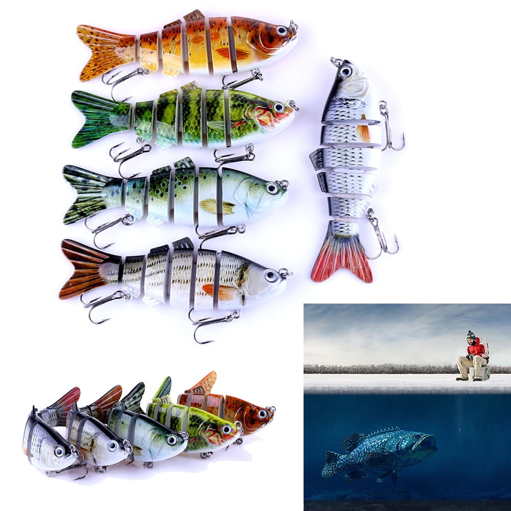 6 Segment Swimbait Fishing Lure, Jointed Hard Bait with Realistic Action for Freshwater Bass Trout and Predator Fishing