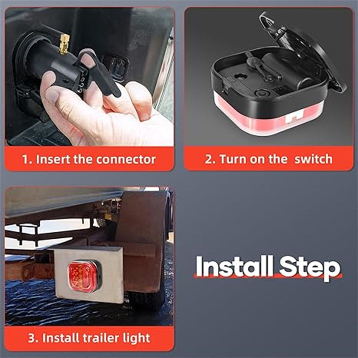 Trailer Lights,Boat Trailer Lights,Wireless ,LED Rear Tail Lights Dynamic Stop Brake Indicator Lamp Trailer ,Utility Boat Trailer, Reflective
