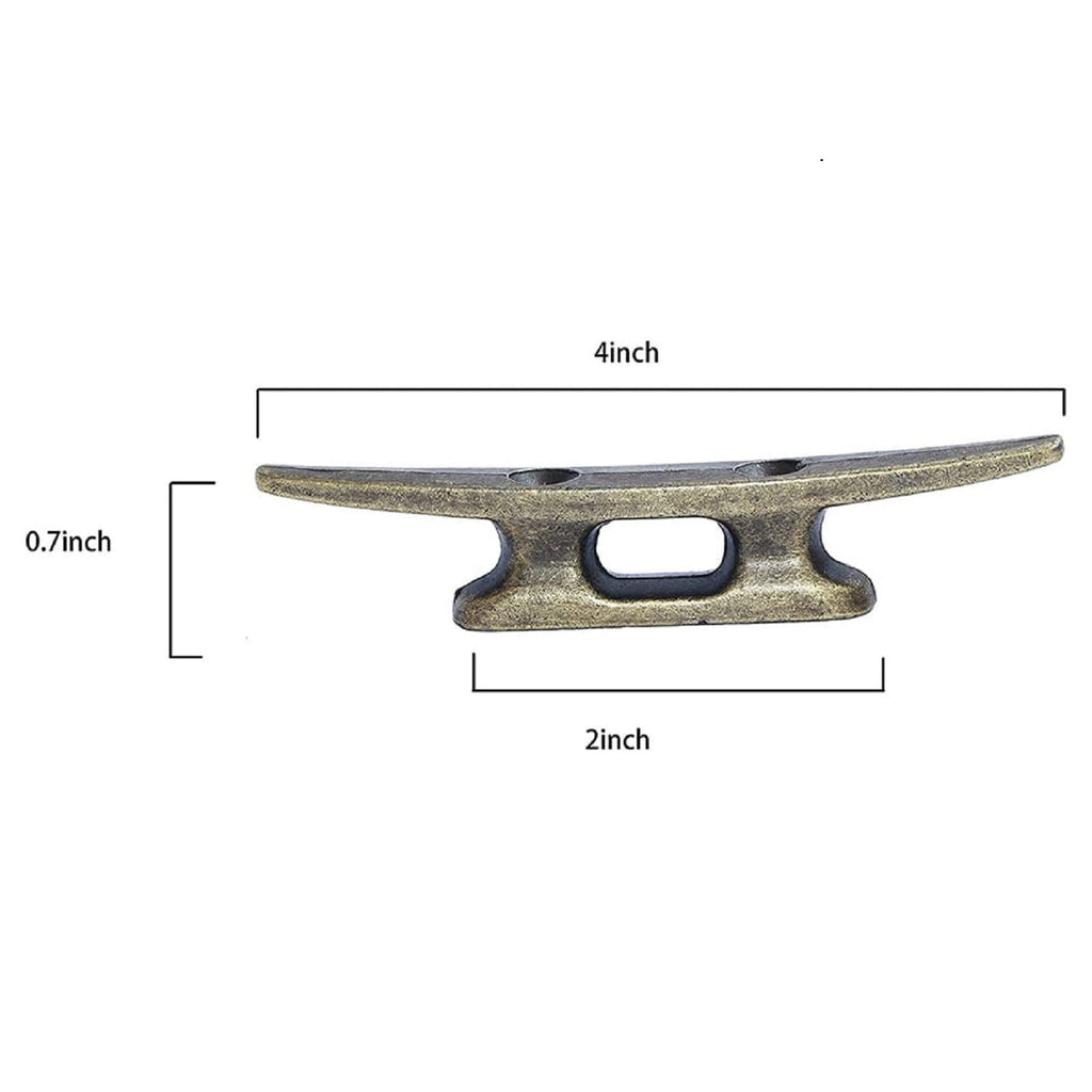 4 Pieces Boat Dock Cleats Rope Cleat Marine Cleats Iron Boat Cleats with Hardware ldeal for Deck, Nautical, Bronze, 5.1 x 10.2 x 1.8 cm