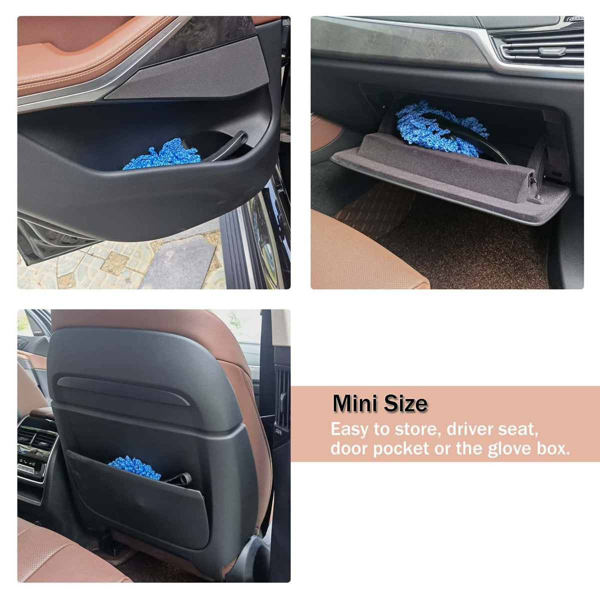 1 Piece Car Dash Duster Brush, Super Soft Microfiber Multi-Functional Car Cleaning Brush, Scratch Free Dash Dusting Tool with a, Blue, 33.8 x 19.1 cm