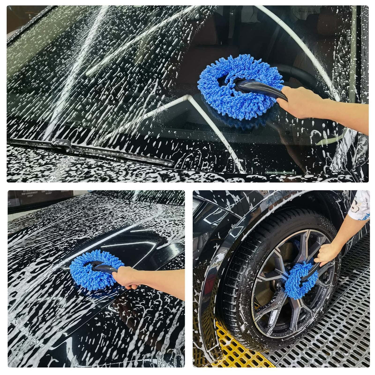 1 Piece Car Dash Duster Brush, Super Soft Microfiber Multi-Functional Car Cleaning Brush, Scratch Free Dash Dusting Tool with a, Blue, 33.8 x 19.1 cm