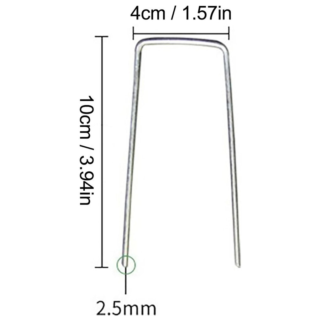 20 Pack Garden Stakes, galvanized steel landscape staples for tents lawns fences weed barrier fabric and ground anchoring, Silver, 3.94 x 1.57 inches