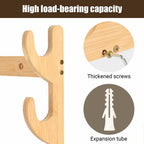 1 Piece Bow Rack, Wall Mount Sword Holder, Wooden Wall Mount Bow Hanger Heavy Duty Archery Bows Wall Holder for, Beige, 39 x 30 x 4 cm