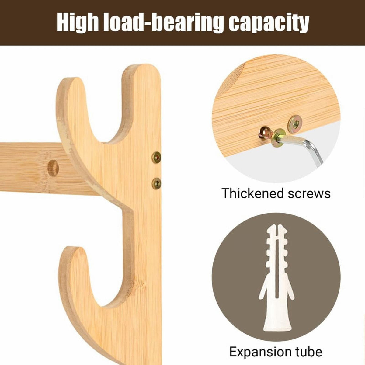 1 Piece Bow Rack, Wall Mount Sword Holder, Wooden Wall Mount Bow Hanger Heavy Duty Archery Bows Wall Holder for, Beige, 39 x 30 x 4 cm