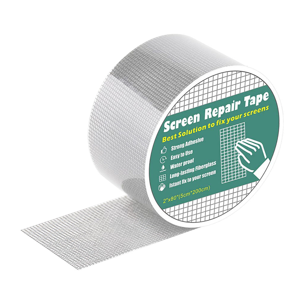 Mosquito Screen Repair Tape, Self Adhesive Fiberglass Mesh Patch for Door Window RV and Tent Screens, Fix for Rips and Tears, Gray, 5 x 200 cm