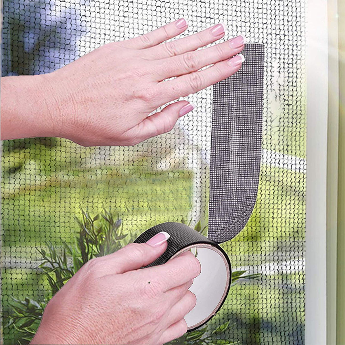 Mosquito Screen Repair Tape, Self Adhesive Fiberglass Mesh Patch for Door Window RV and Tent Screens, Fix for Rips and Tears, Gray, 5 x 200 cm