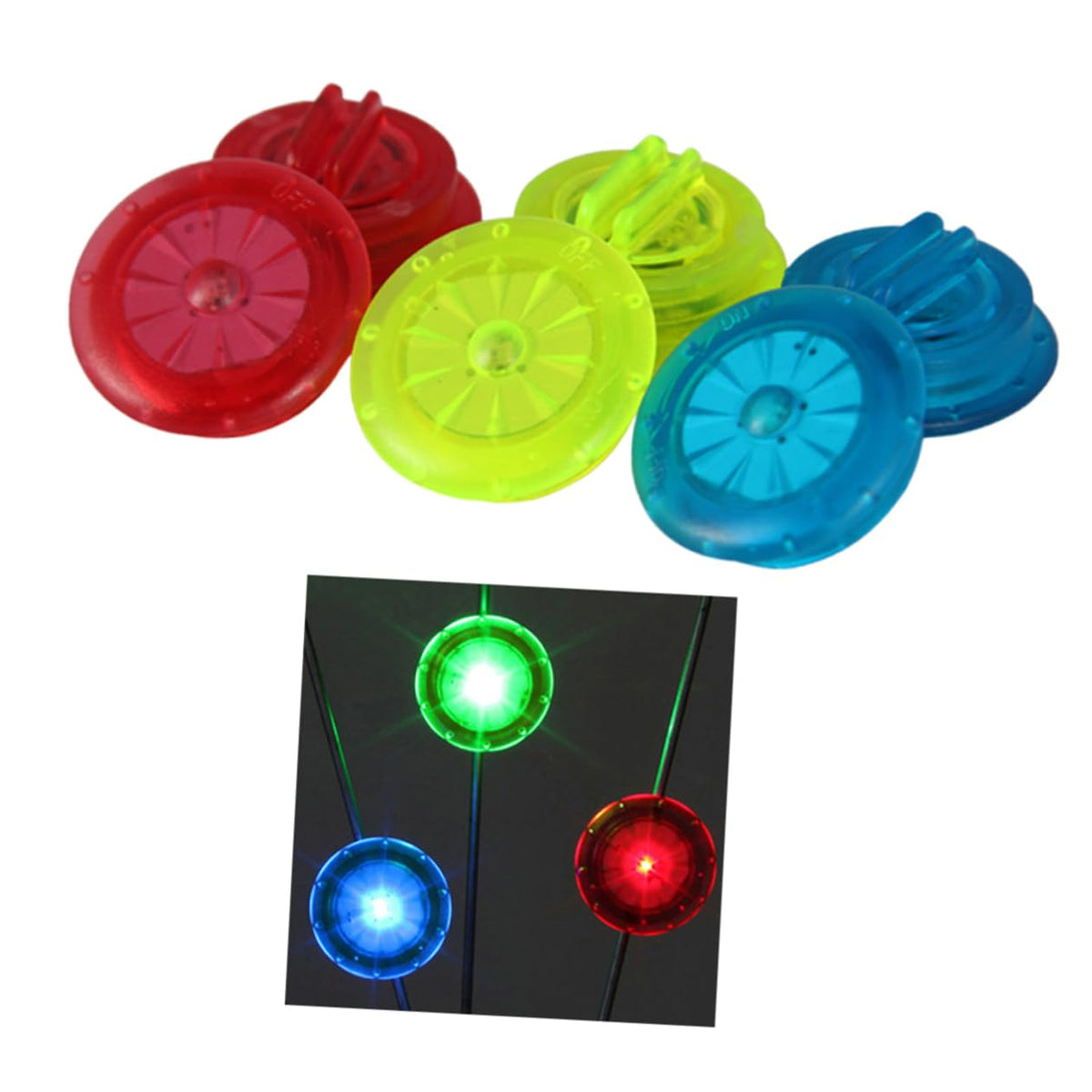 6 Pieces Running lights, Bicycle lights, LED Clip, Dog light, Spoke lights, for Everyday Pet Care at Home and on the Go, Assorted Colours