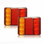 2 Pcs 8 LED Trailer Tail Lights E8 Approved IP65 Waterproof, 120 x 95 x 2