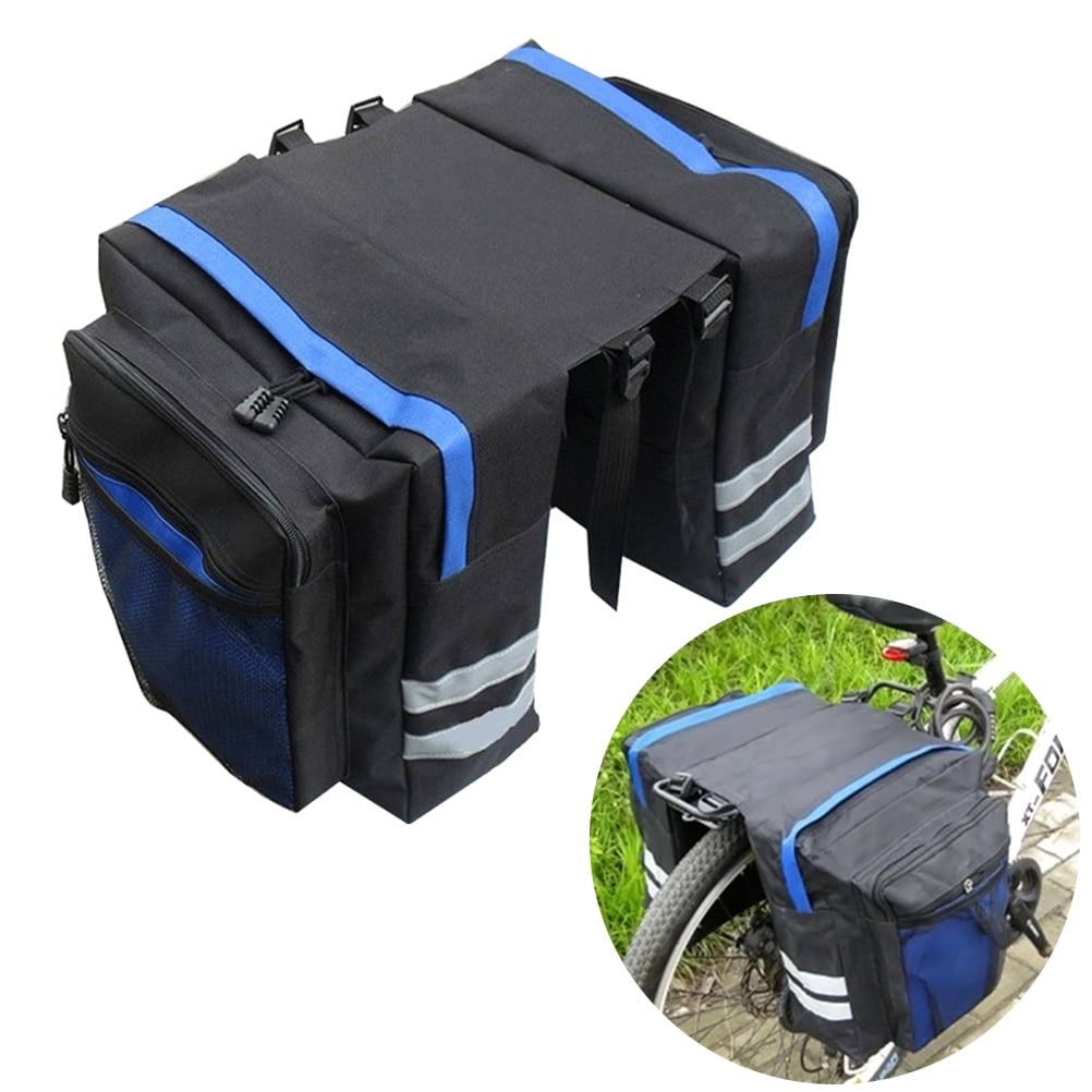 Bike Panniers Bag - 27L Large Rear Rack Bike Ebike Saddle Trunk Bags for Bicycle Water Resistant for Grocery Commuter Long Trip, Black