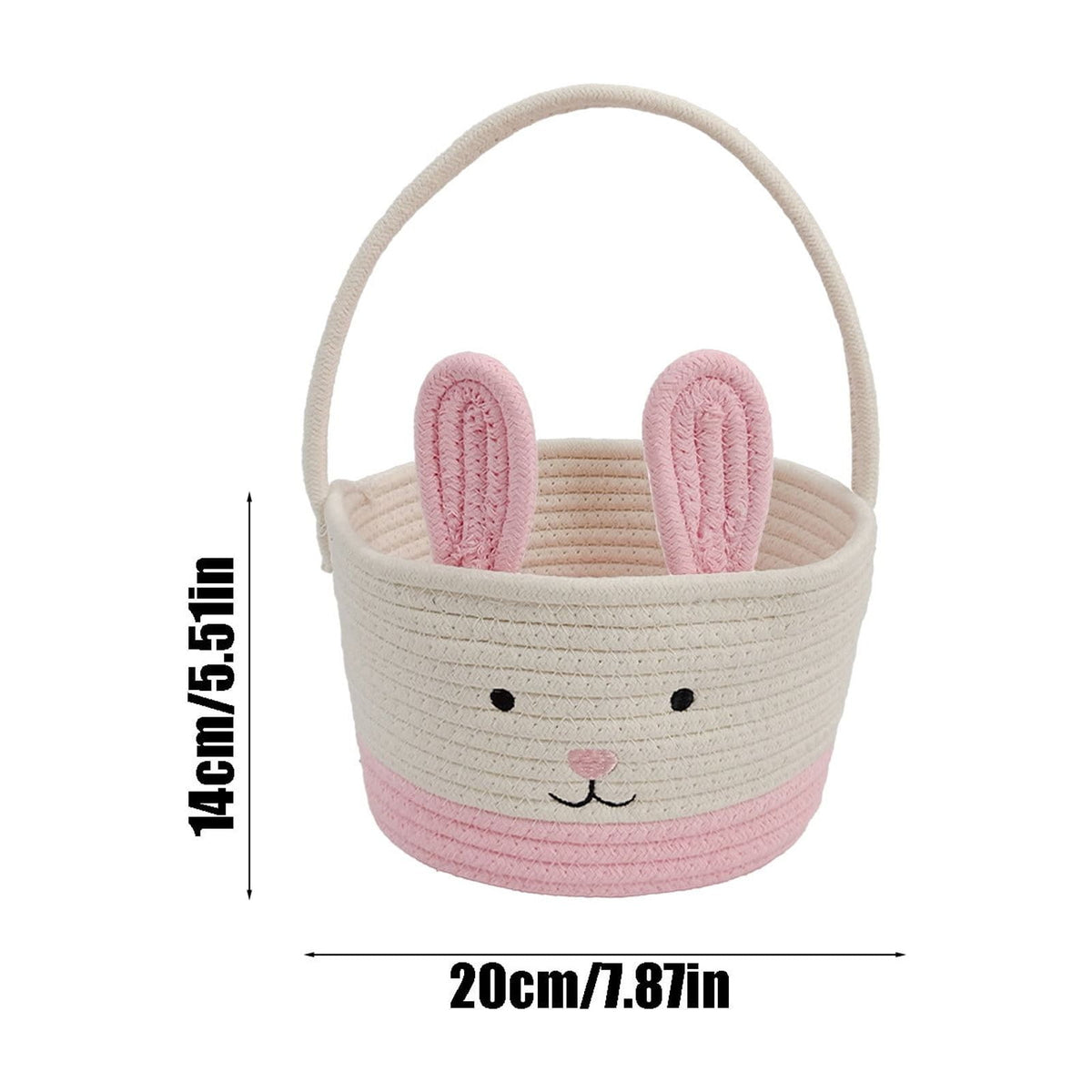 Easter Basket for Boys Girls Easter Bunny Basket with Rabbit Ears, Easter Egg Hunting Basket Easter Baskets for Kids Babies First Easter Gifts C