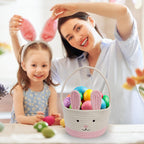 Easter Basket for Boys Girls Easter Bunny Basket with Rabbit Ears, Easter Egg Hunting Basket Easter Baskets for Kids Babies First Easter Gifts C