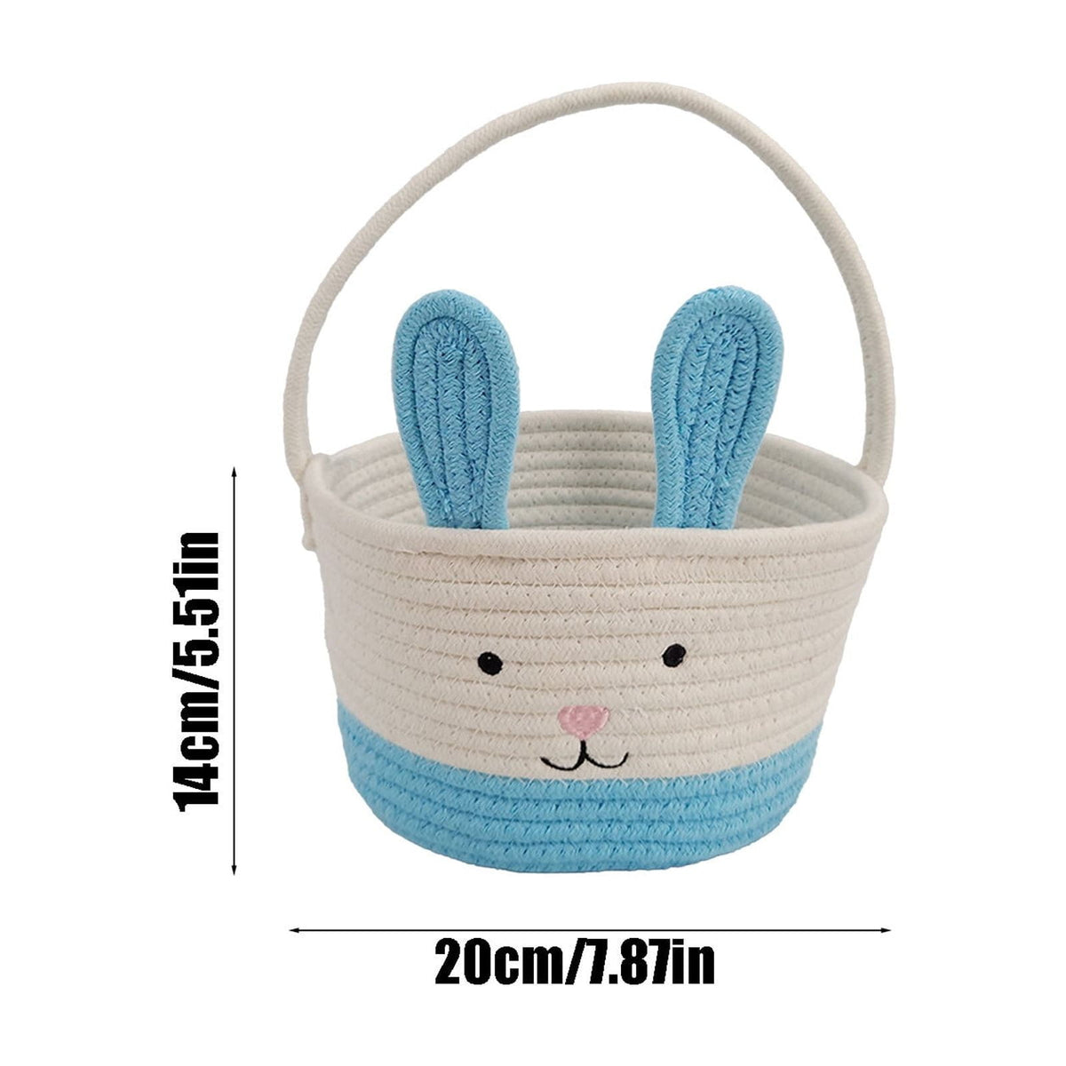 Easter Basket for Boys Girls Easter Bunny Basket with Rabbit Ears, Easter Egg Hunting Basket Easter Baskets for Kids Babies First Easter Gifts D