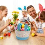 Easter Basket for Boys Girls Easter Bunny Basket with Rabbit Ears, Easter Egg Hunting Basket Easter Baskets for Kids Babies First Easter Gifts D