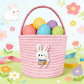 Easter Basket for Boys Girls Easter Bunny Basket with Rabbit Ears, Easter Egg Hunting Basket Easter Baskets for Kids Babies First Easter Gifts E