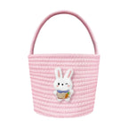 Easter Basket for Boys Girls Easter Bunny Basket with Rabbit Ears, Easter Egg Hunting Basket Easter Baskets for Kids Babies First Easter Gifts E