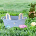 Adorable Easter Bunny Basket for Kids - Perfect Easter Gift, Cute Easter Bucket Bags with Rabbit Ears for Easter Eggs Hunting, Affordable & Festive Spring Decor As Show A