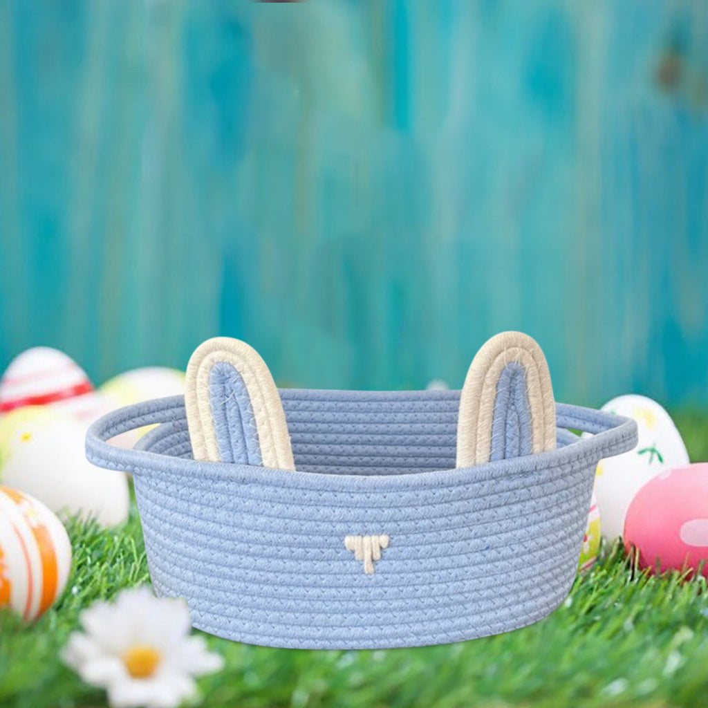 Adorable Easter Bunny Basket for Kids - Perfect Easter Gift, Cute Easter Bucket Bags with Rabbit Ears for Easter Eggs Hunting, Affordable & Festive Spring Decor As Show A
