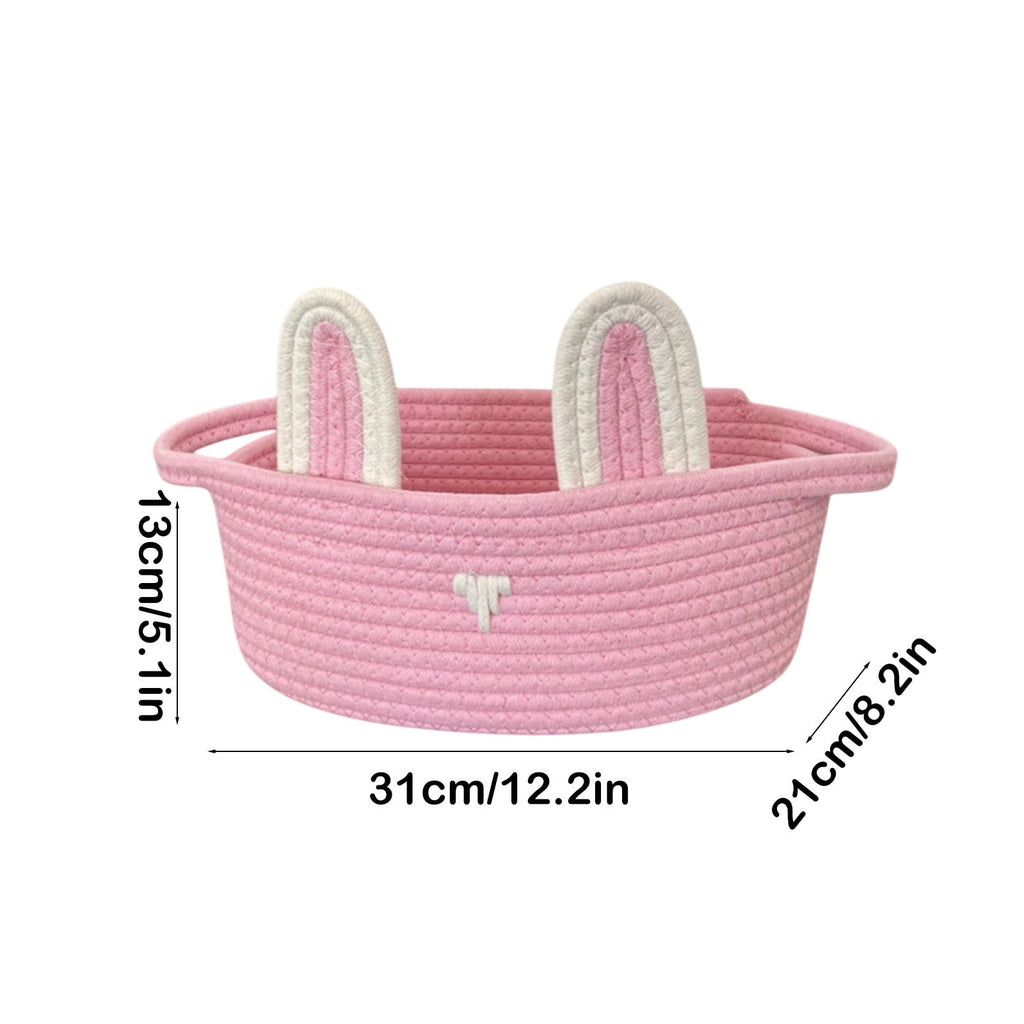 Adorable Easter Bunny Basket for Kids - Perfect Easter Gift, Cute Easter Bucket Bags with Rabbit Ears for Easter Eggs Hunting, Affordable & Festive Spring Decor As Show B