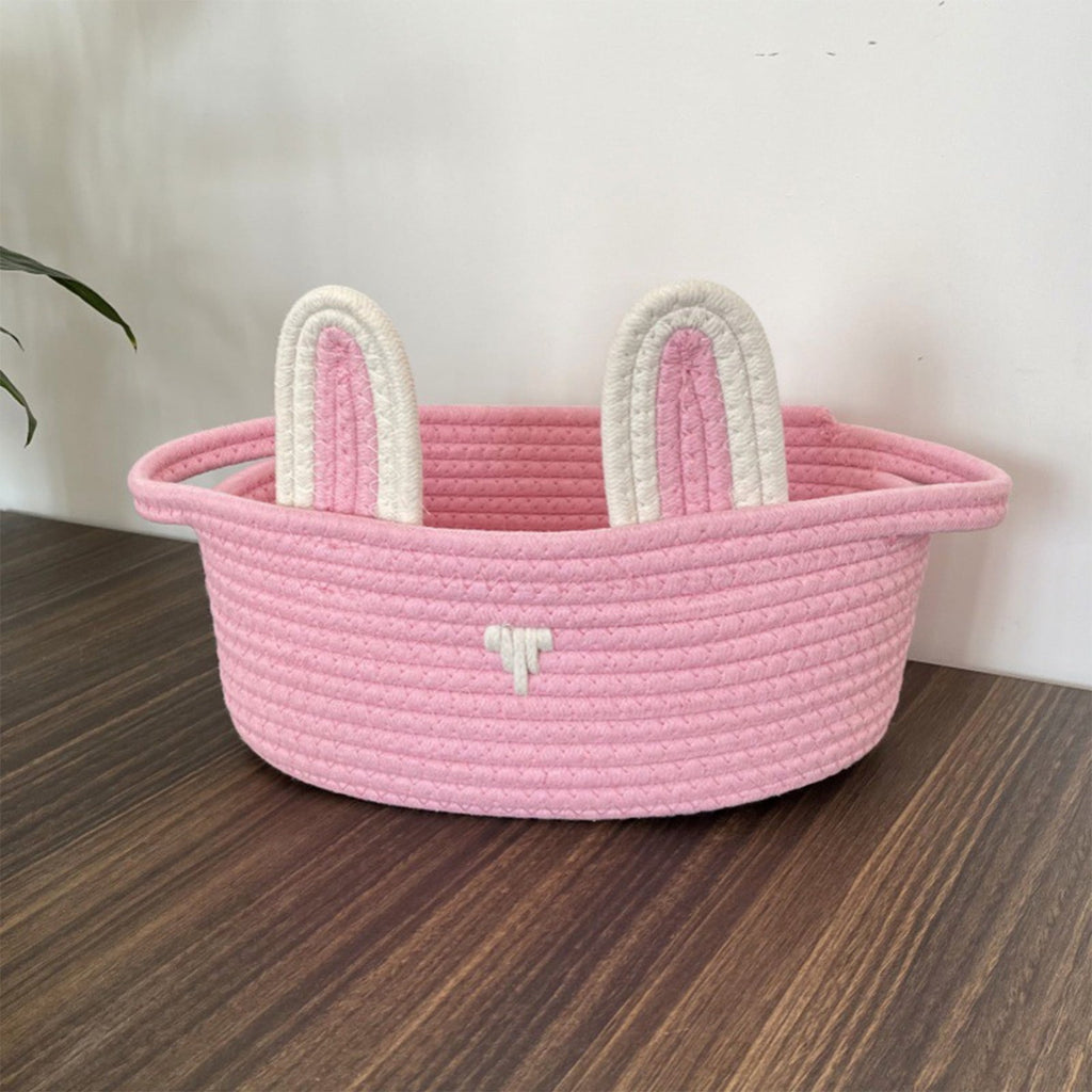 Adorable Easter Bunny Basket for Kids - Perfect Easter Gift, Cute Easter Bucket Bags with Rabbit Ears for Easter Eggs Hunting, Affordable & Festive Spring Decor As Show B