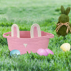 Adorable Easter Bunny Basket for Kids - Perfect Easter Gift, Cute Easter Bucket Bags with Rabbit Ears for Easter Eggs Hunting, Affordable & Festive Spring Decor As Show B