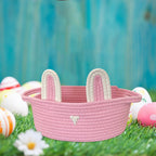 Adorable Easter Bunny Basket for Kids - Perfect Easter Gift, Cute Easter Bucket Bags with Rabbit Ears for Easter Eggs Hunting, Affordable & Festive Spring Decor As Show B
