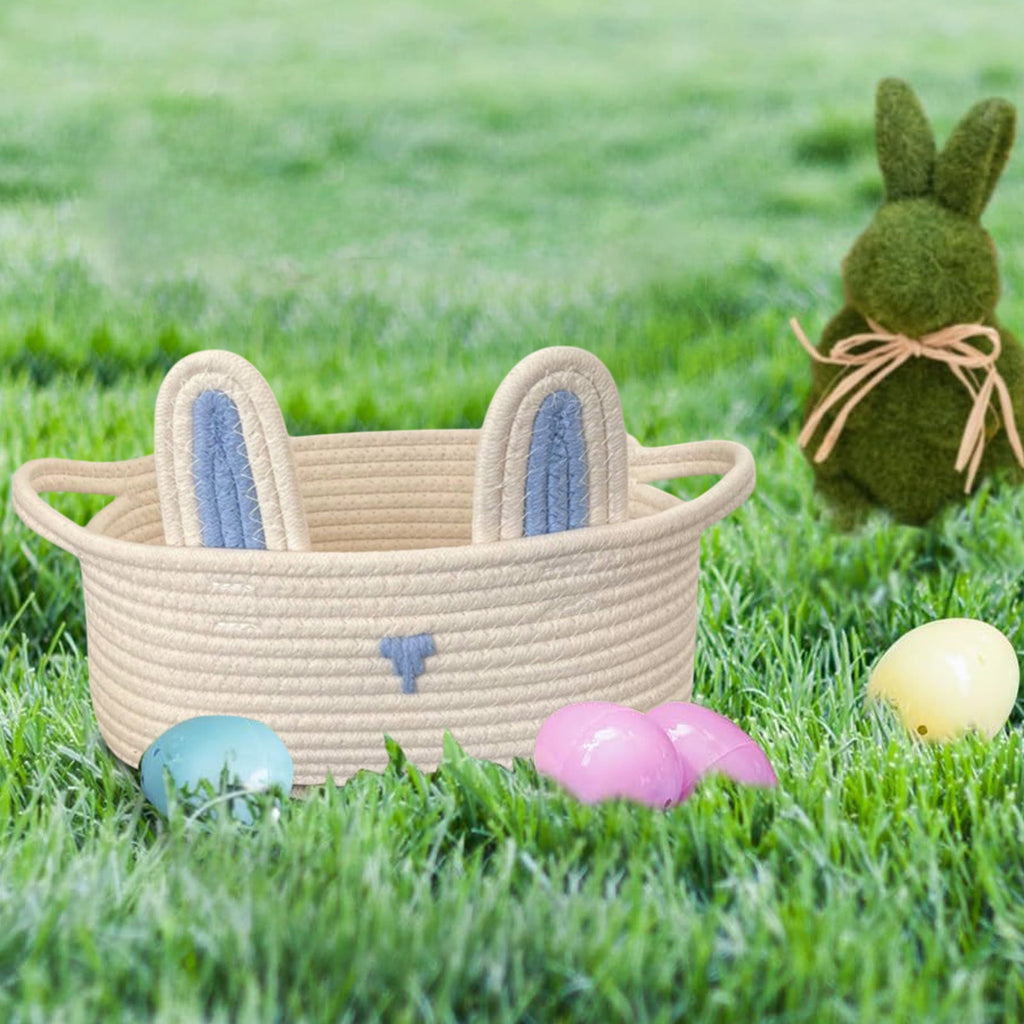 Adorable Easter Bunny Basket for Kids - Perfect Easter Gift, Cute Easter Bucket Bags with Rabbit Ears for Easter Eggs Hunting, Affordable & Festive Spring Decor As Show C