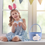Adorable Easter Bunny Basket for Kids - Perfect Easter Gift, Cute Easter Bucket Bags with Rabbit Ears for Easter Eggs Hunting, Affordable & Festive Spring Decor As Show E