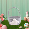Adorable Easter Bunny Basket for Kids - Perfect Easter Gift, Cute Easter Bucket Bags with Rabbit Ears for Easter Eggs Hunting, Affordable & Festive Spring Decor As Show F