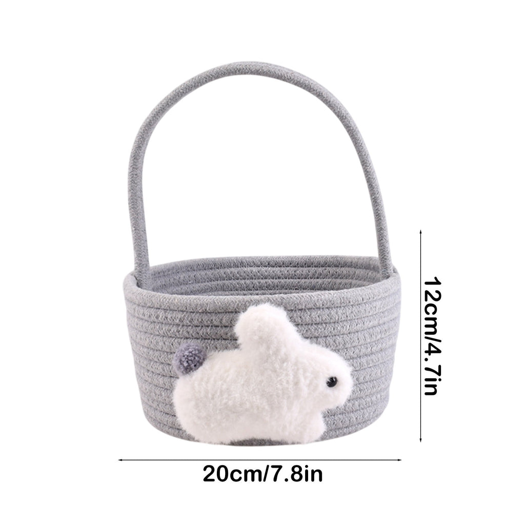 Adorable Easter Bunny Basket for Kids - Perfect Easter Gift, Cute Easter Bucket Bags with Rabbit Ears for Easter Eggs Hunting, Affordable & Festive Spring Decor As Show F