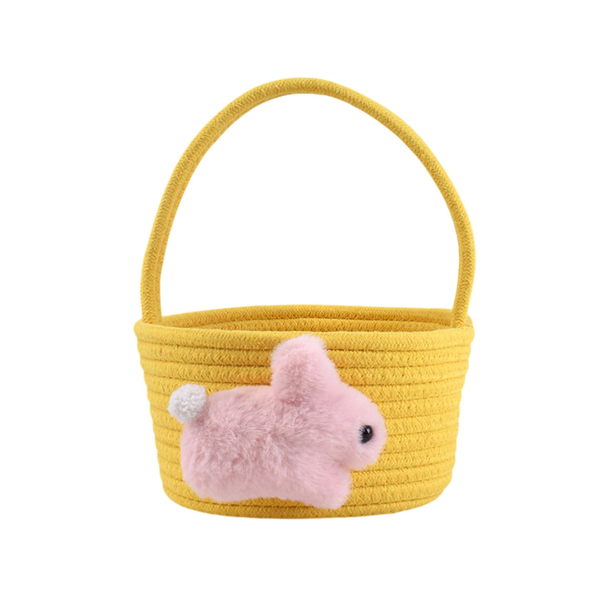 Adorable Easter Bunny Basket for Kids - Perfect Easter Gift, Cute Easter Bucket Bags with Rabbit Ears for Easter Eggs Hunting, Affordable & Festive Spring Decor As Show H