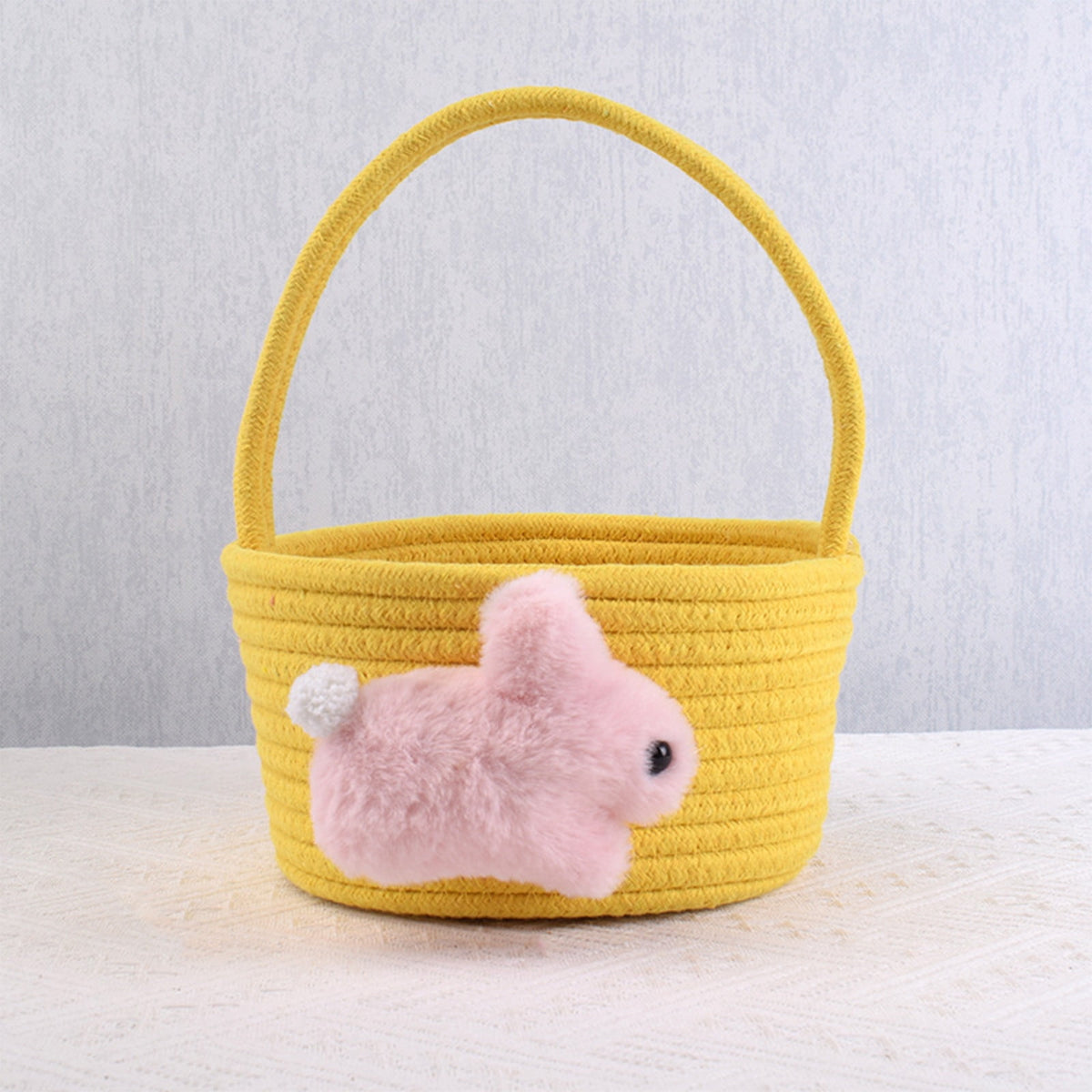 Adorable Easter Bunny Basket for Kids - Perfect Easter Gift, Cute Easter Bucket Bags with Rabbit Ears for Easter Eggs Hunting, Affordable & Festive Spring Decor As Show H