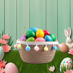 Adorable Easter Bunny Basket for Kids - Perfect Easter Gift, Cute Easter Bucket Bags with Rabbit Ears for Easter Eggs Hunting, Affordable & Festive Spring Decor As Show I