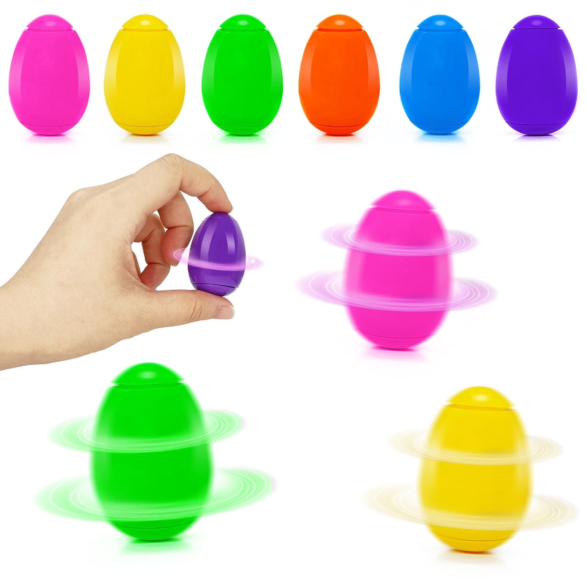 Easter Eggs, Kids Easter Basket Fillers - Assorted Novelty Toys & Treats for Easter Egg Hunts, Party Favors, Events - Random Color Gift Bag Stuffers (1 Pack)