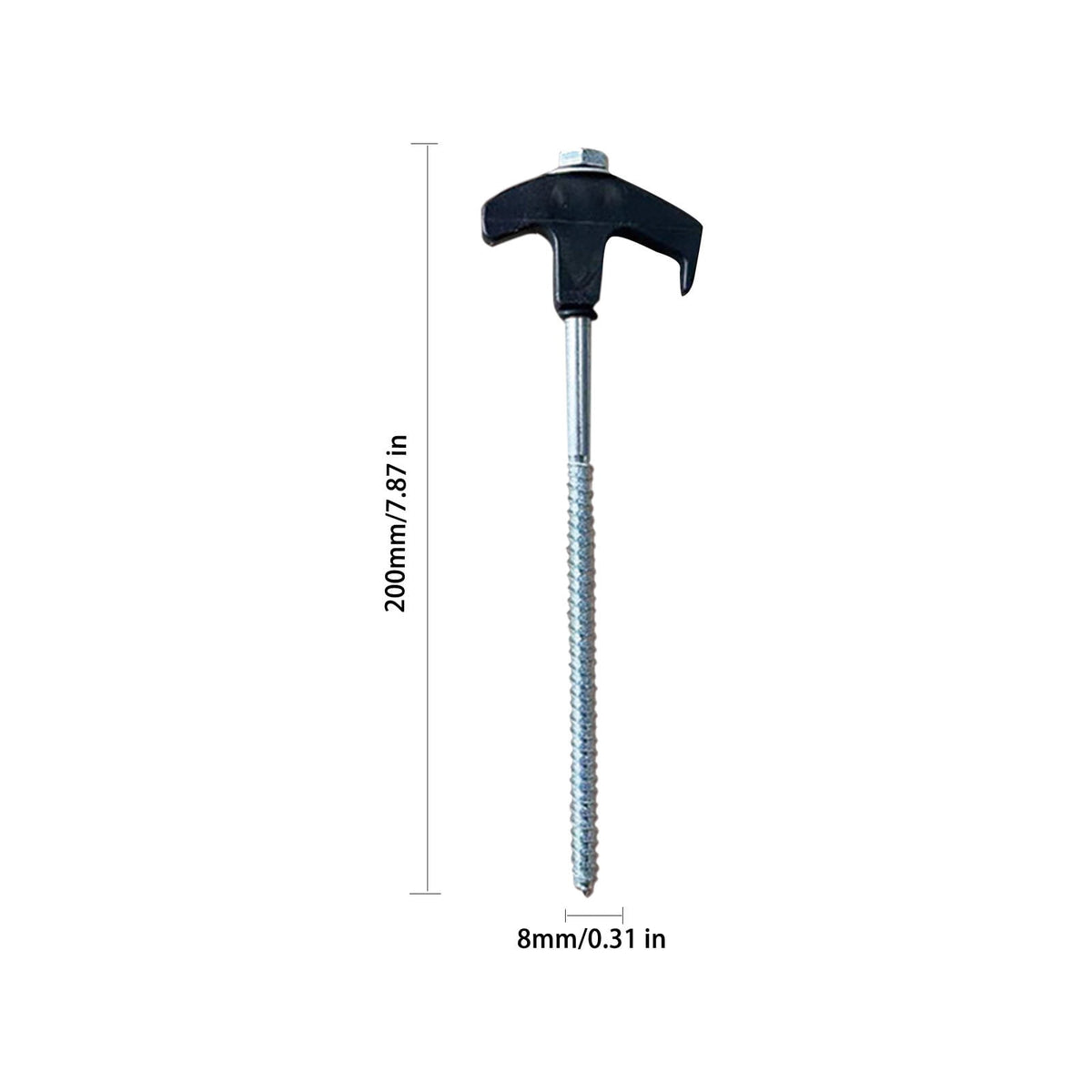 Tent Stakes Heavy Duty, 8 Inch Screw in Tent Stakes, Ground Anchors Screw in, Tent Pegs Camping Stakes, Metal Threaded Tent Spikes 12 pc Black
