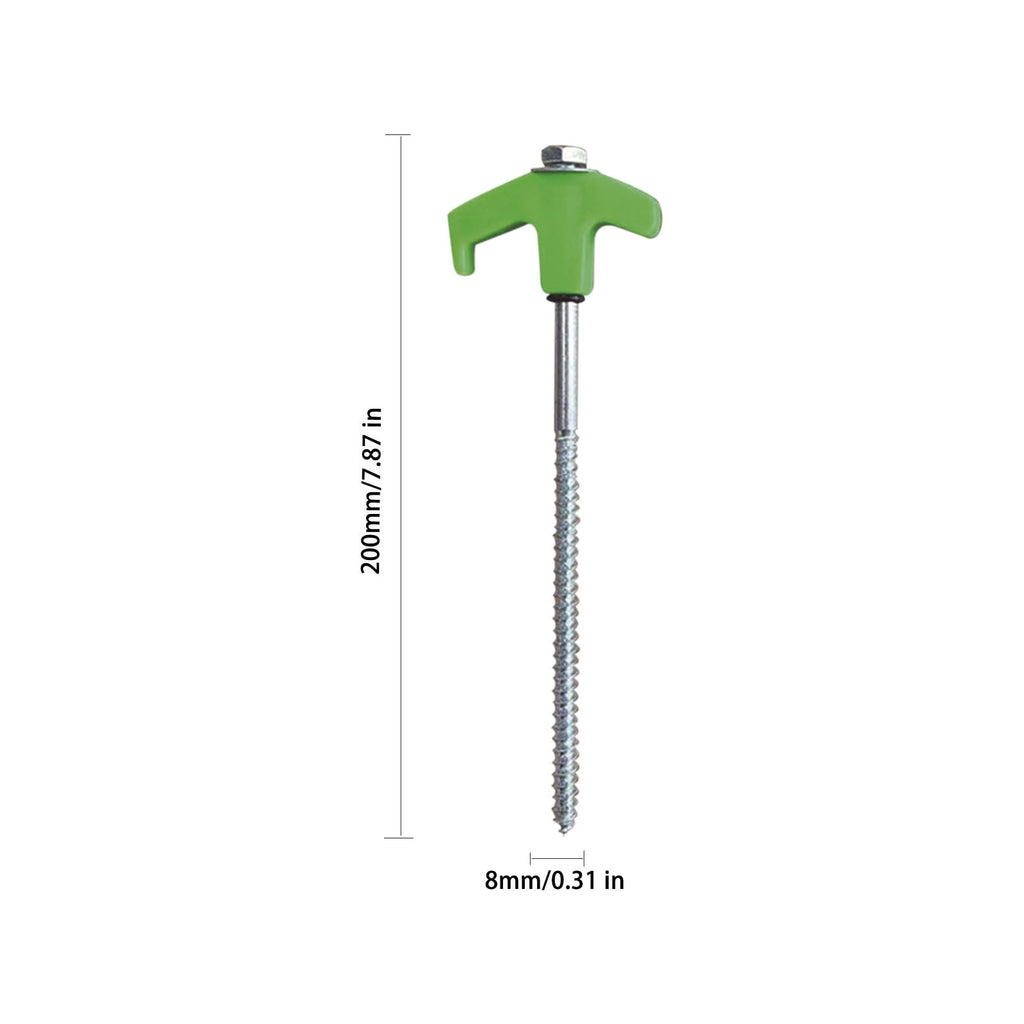 Tent Stakes Heavy Duty, 8 Inch Screw in Tent Stakes, Ground Anchors Screw in, Tent Pegs Camping Stakes, Metal Threaded Tent Spikes 12 pc Green