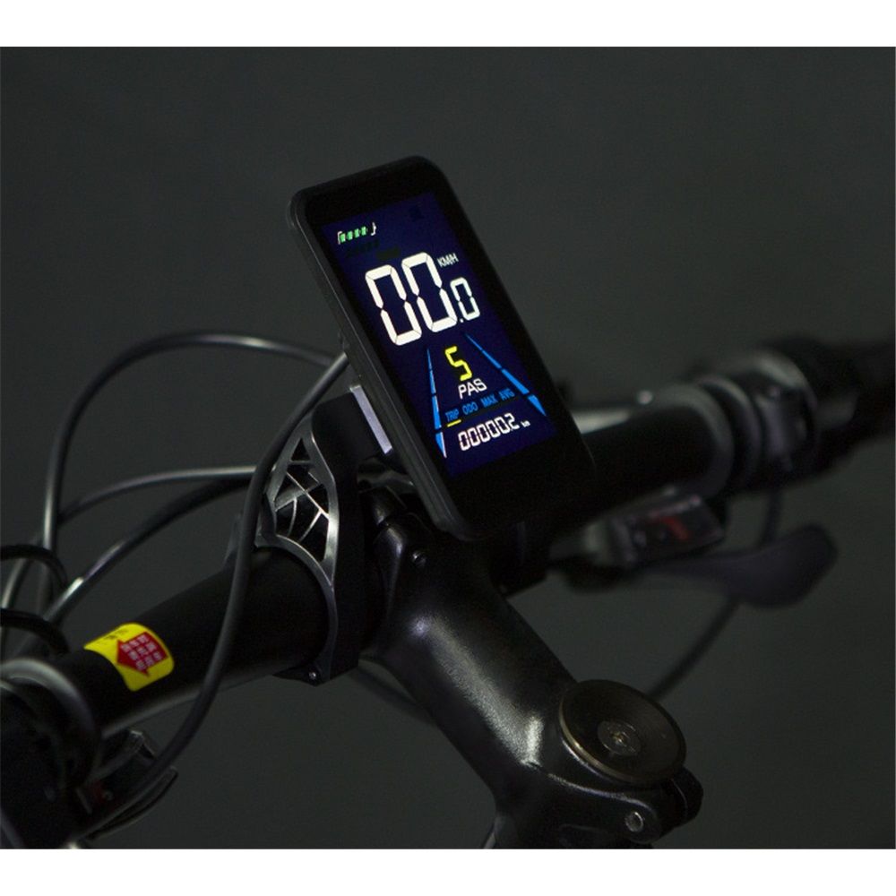 1 PCS Electric Bike Display Plastic+Metal 36V-72V Waterproof LCD Display NC-81F Electric Bike Panel Dashboard,Waterproof Connector, Black