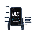1 PCS Electric Bike Display Plastic+Metal 36V-72V Waterproof LCD Display NC-81F Electric Bike Panel Dashboard,Waterproof Connector, Black