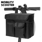 Electric Scooter Bag Wheelchair Bag, Scooter Storage Bag with 14-Inch Laptop Pocket and Cup Holders, Durable Basket for Scooter, Wheelchair and Bike, Mobility Scooter Accessories (Black)