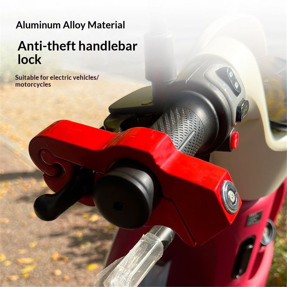 2PC Motorcycle Locks, Helmet Locked & Brake Lock Combo, Anti Theft Motorcycles Handlebar Lock for Motor Moped Motorbike Scooters ATV Dirt Bike Street Bike Electric Scooters