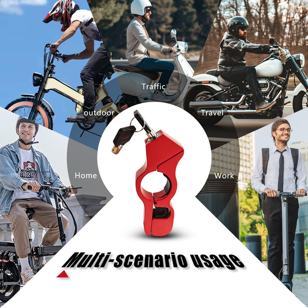 2PC Motorcycle Locks, Helmet Locked & Brake Lock Combo, Anti Theft Motorcycles Handlebar Lock for Motor Moped Motorbike Scooters ATV Dirt Bike Street Bike Electric Scooters