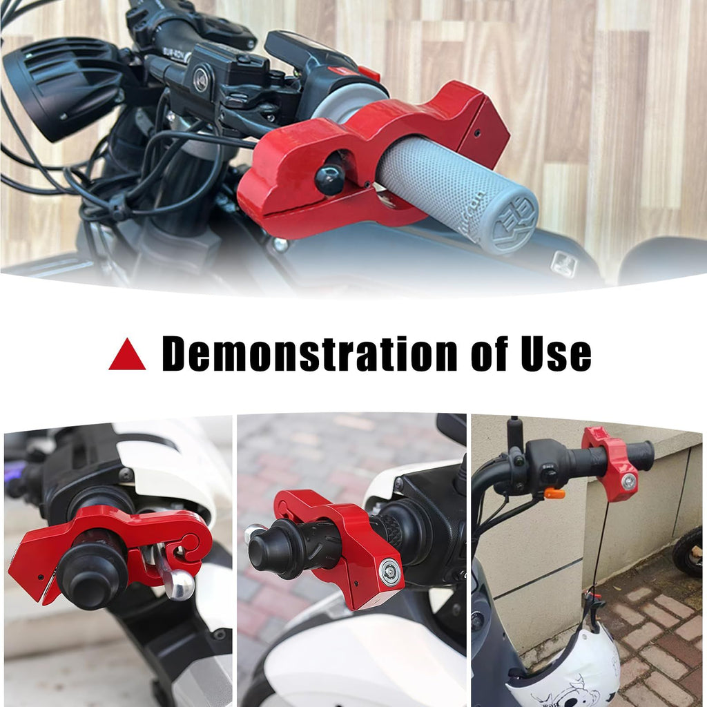 2PC Motorcycle Locks, Helmet Locked & Brake Lock Combo, Anti Theft Motorcycles Handlebar Lock for Motor Moped Motorbike Scooters ATV Dirt Bike Street Bike Electric Scooters