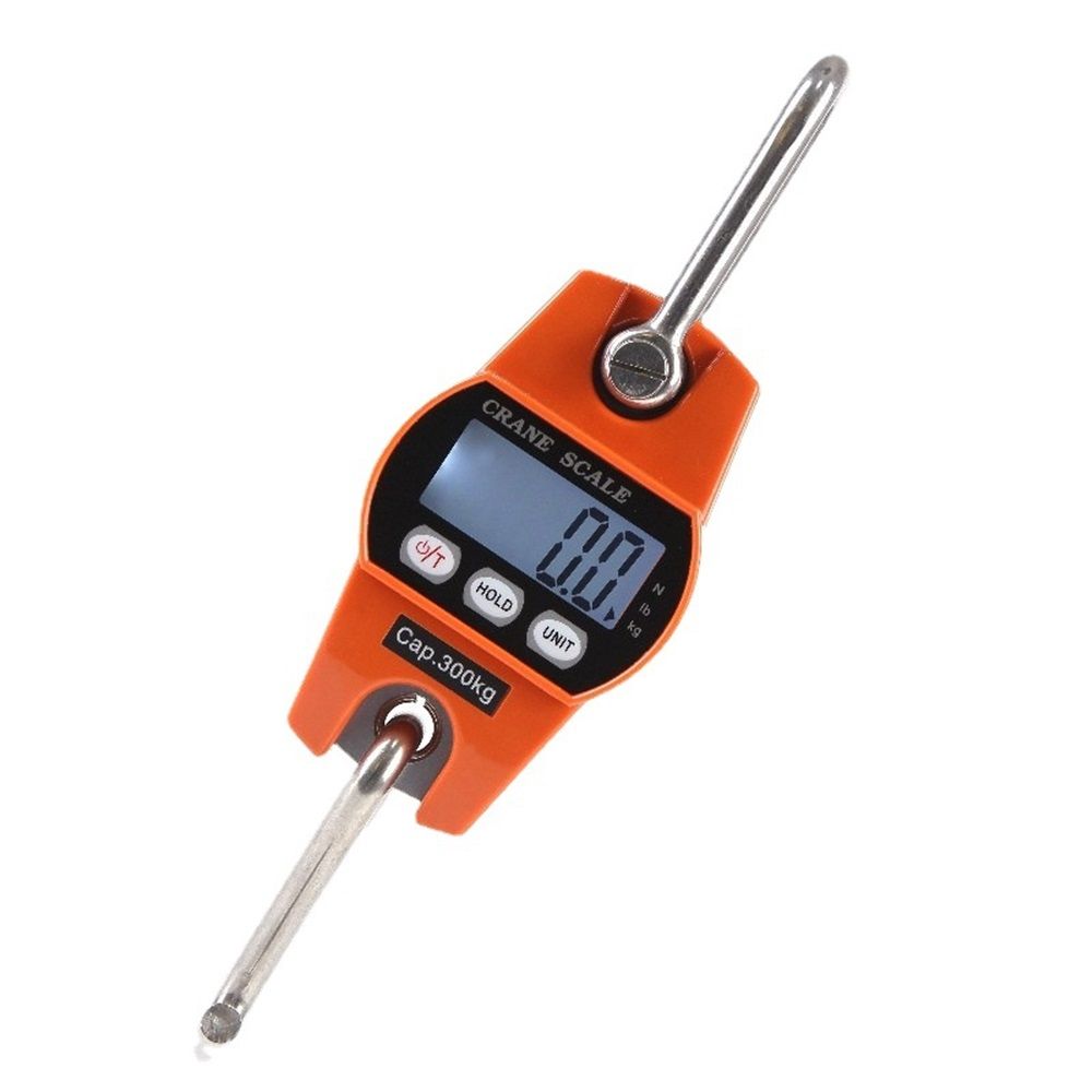Digital Hanging Scale High Precision Sensor 300 kg  Heavy Duty Industrial Crane Scales Smart Hoist Orange for Home Indoor Farm Factory Hunting Outdoor